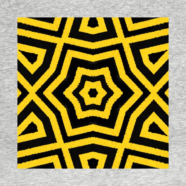 HIGHLY Visible Yellow and Black Line Kaleidoscope pattern (Seamless) 7 by Swabcraft